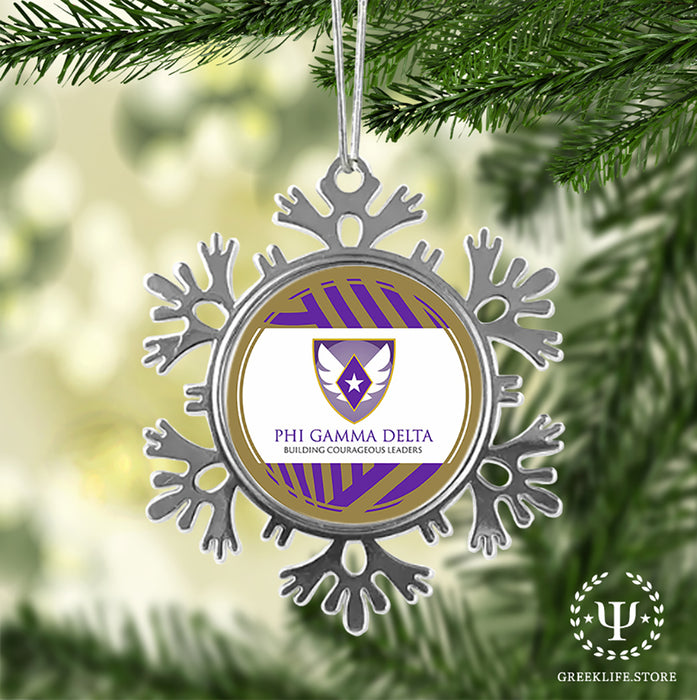Phi Gamma Delta Christmas Ornament - Snowflake Metal