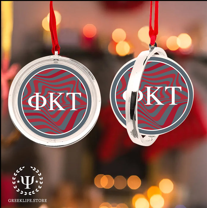 Phi Kappa Tau Christmas Reversible Flat Round Ornament