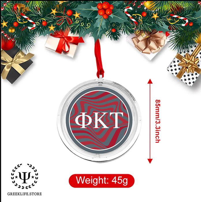 Phi Kappa Tau Christmas Reversible Flat Round Ornament