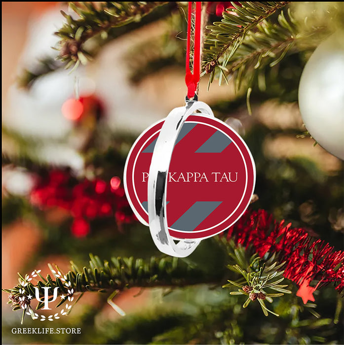 Phi Kappa Tau Christmas Reversible Flat Round Ornament