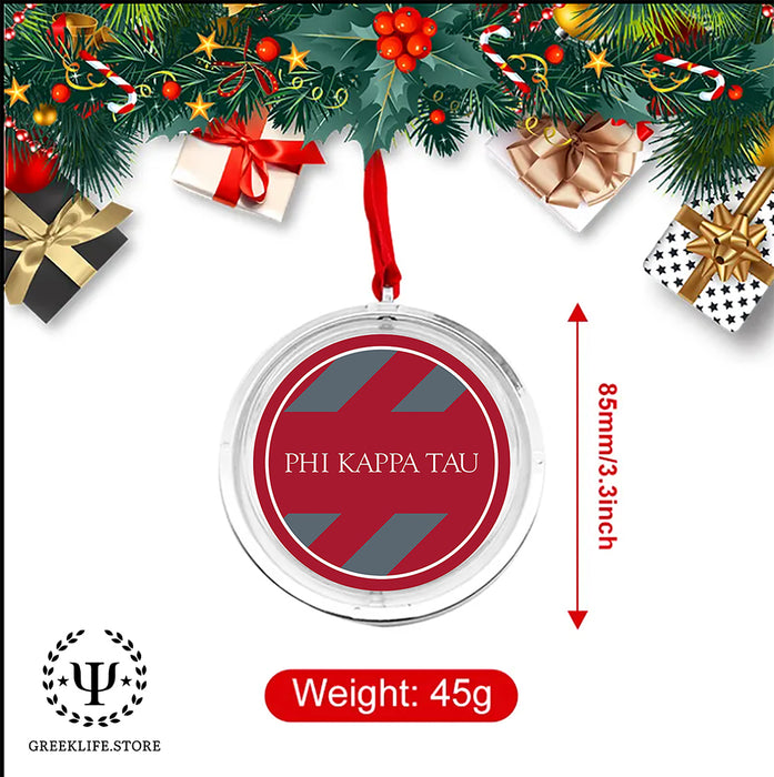 Phi Kappa Tau Christmas Reversible Flat Round Ornament