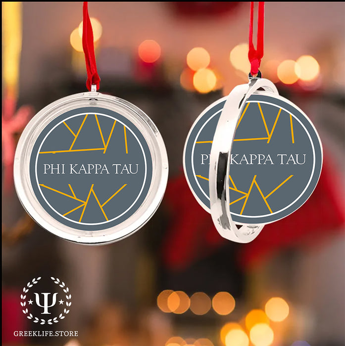 Phi Kappa Tau Christmas Reversible Flat Round Ornament