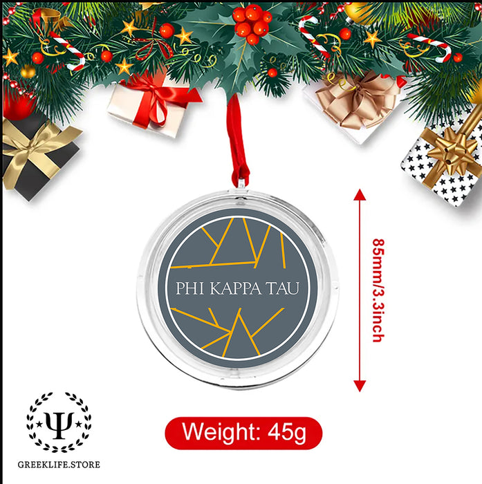 Phi Kappa Tau Christmas Reversible Flat Round Ornament