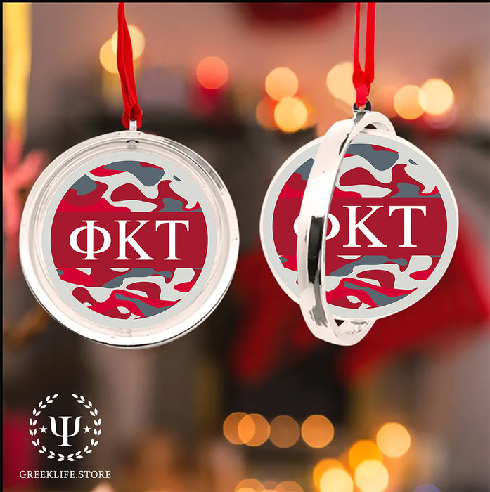 Phi Kappa Tau Christmas Reversible Flat Round Ornament