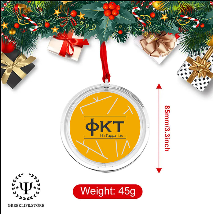 Phi Kappa Tau Christmas Reversible Flat Round Ornament