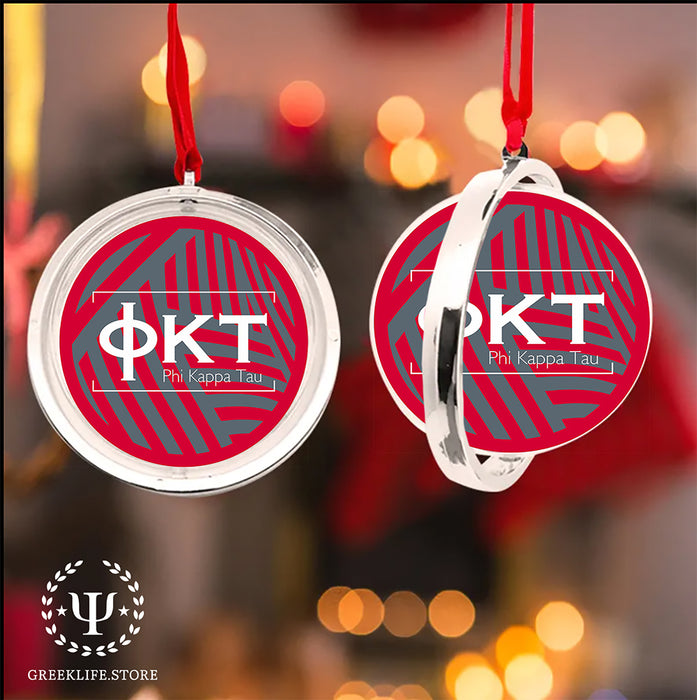 Phi Kappa Tau Christmas Reversible Flat Round Ornament
