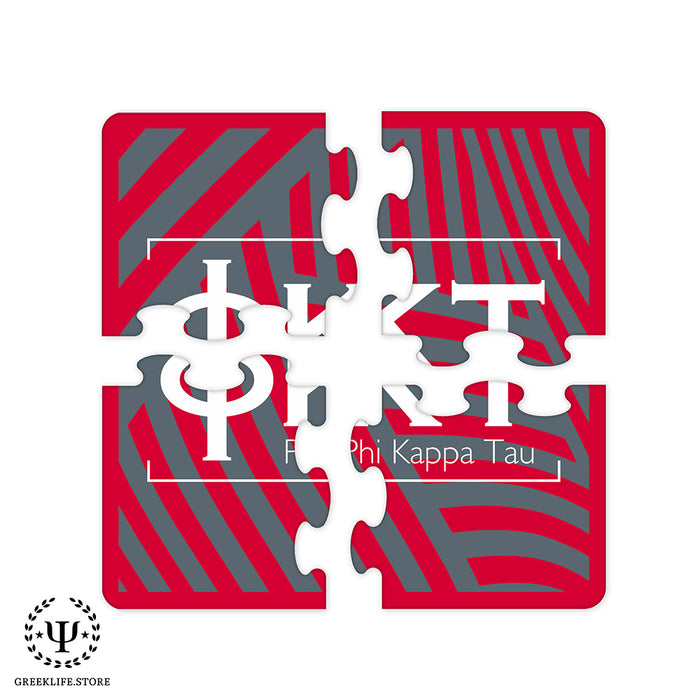 Phi Kappa Tau Beverage Jigsaw Puzzle Coasters Square (Set of 4)