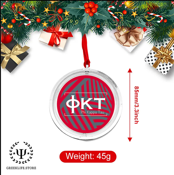 Phi Kappa Tau Christmas Reversible Flat Round Ornament