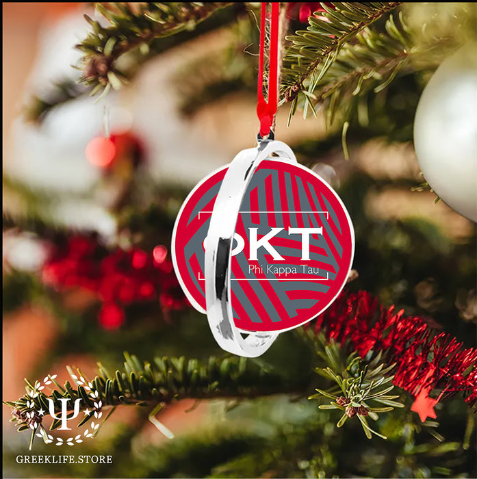 Phi Kappa Tau Christmas Reversible Flat Round Ornament