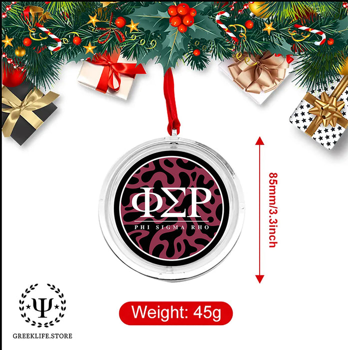 Phi Sigma Rho Christmas Reversible Flat Round Ornament