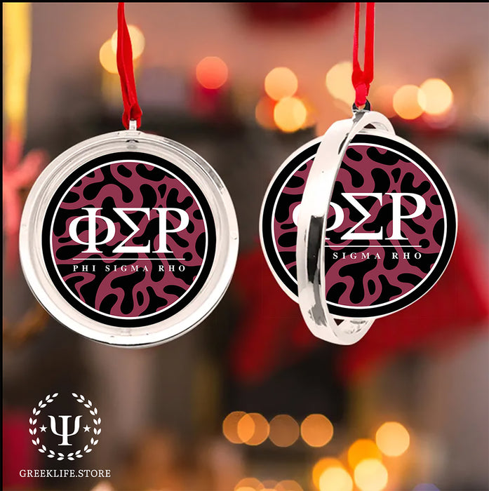 Phi Sigma Rho Christmas Reversible Flat Round Ornament