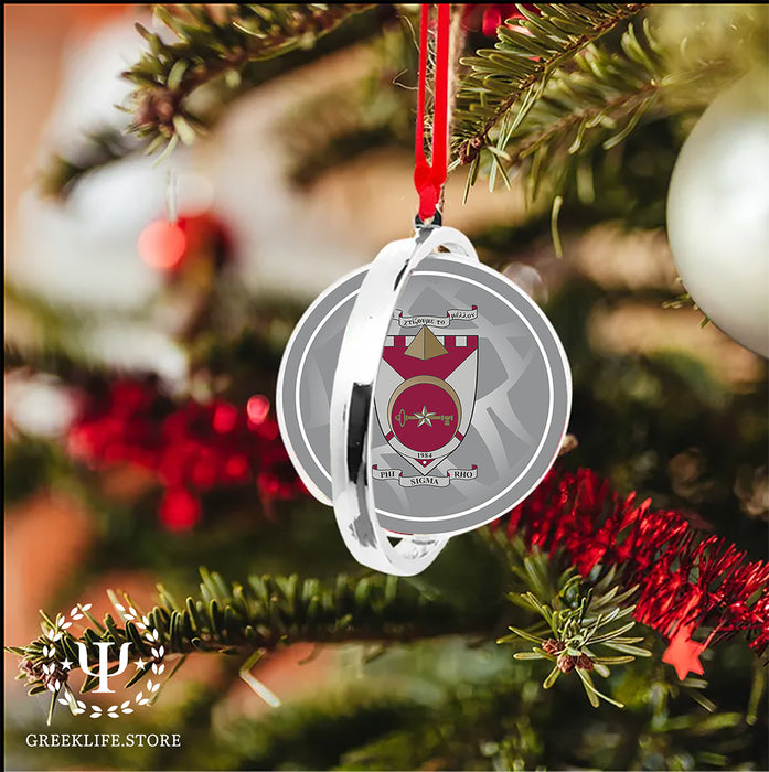 Phi Sigma Rho Christmas Reversible Flat Round Ornament