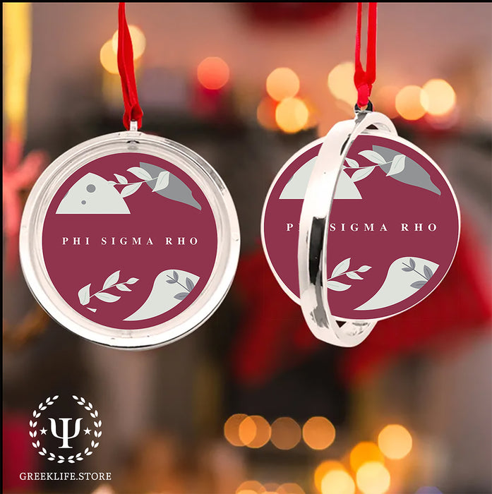 Phi Sigma Rho Christmas Reversible Flat Round Ornament