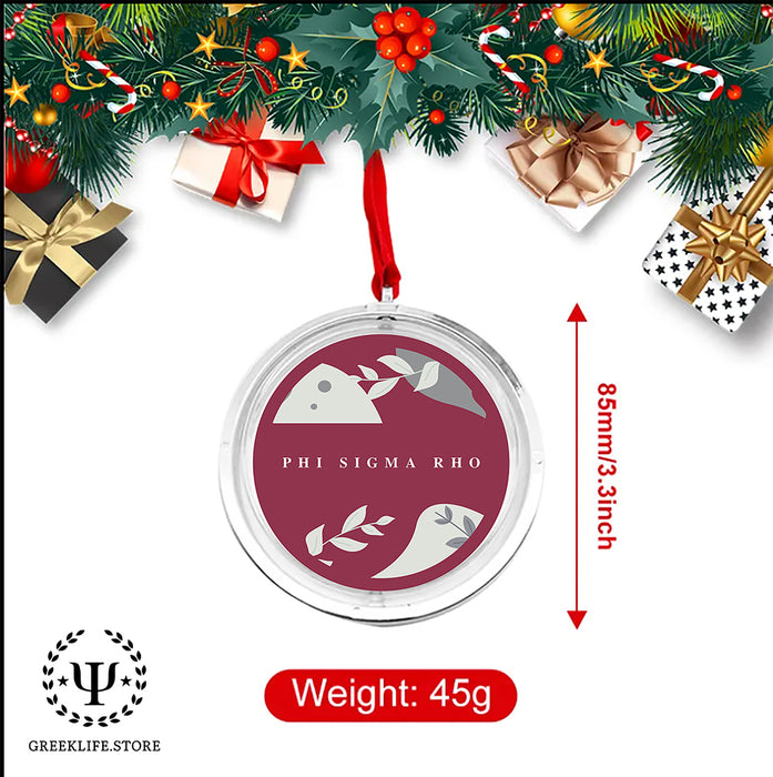 Phi Sigma Rho Christmas Reversible Flat Round Ornament