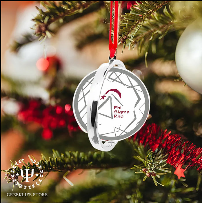 Phi Sigma Rho Christmas Reversible Flat Round Ornament