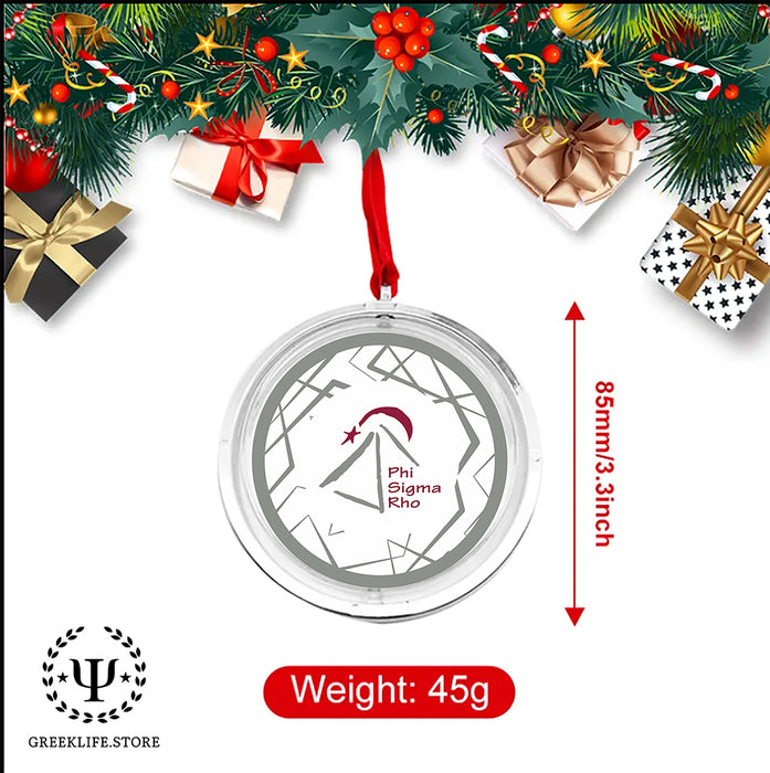 Phi Sigma Rho Christmas Reversible Flat Round Ornament