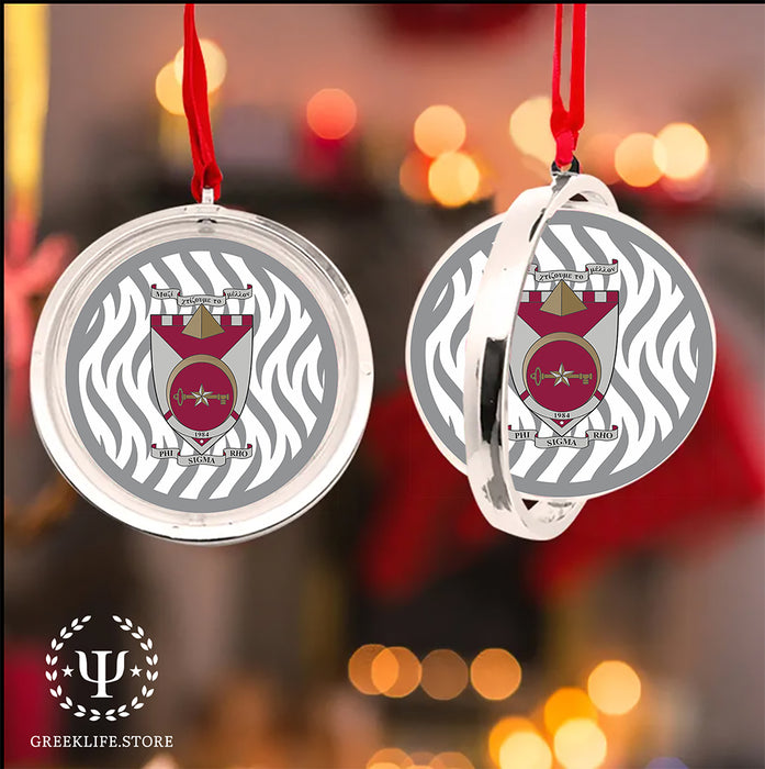 Phi Sigma Rho Christmas Reversible Flat Round Ornament