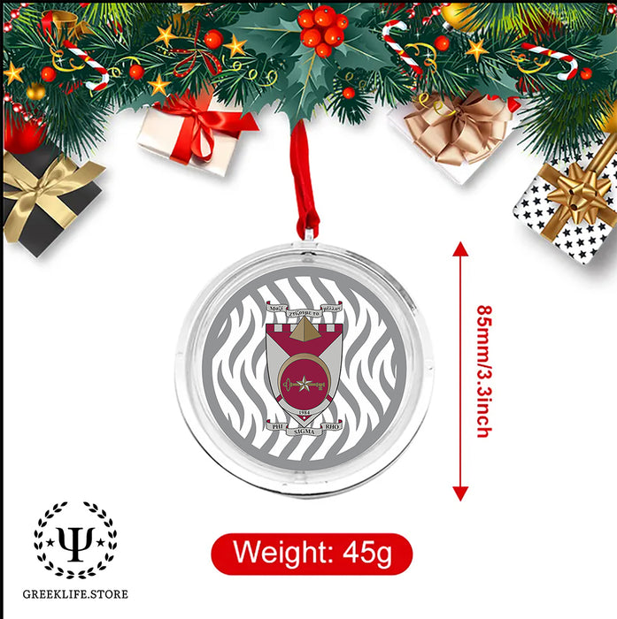 Phi Sigma Rho Christmas Reversible Flat Round Ornament