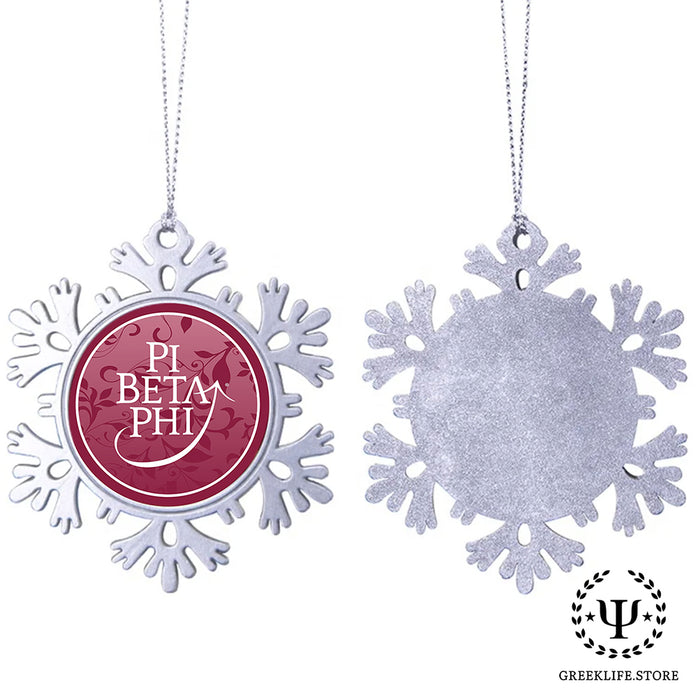 Pi Beta Phi Christmas Ornament - Snowflake Metal