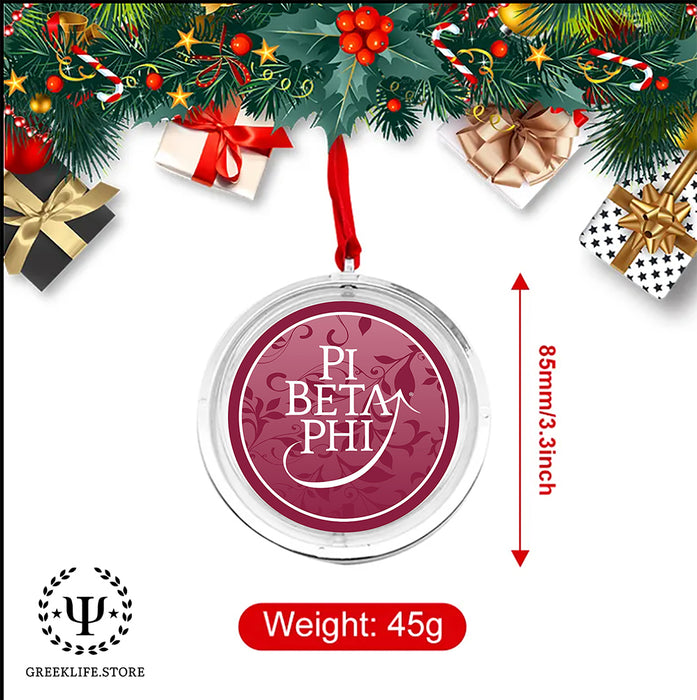 Pi Beta Phi Christmas Reversible Flat Round Ornament