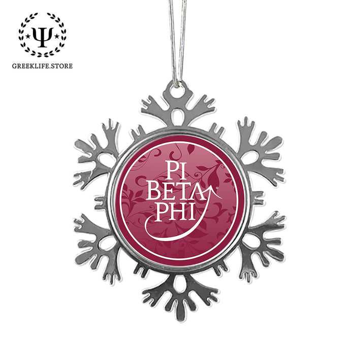 Pi Beta Phi Christmas Ornament - Snowflake Metal