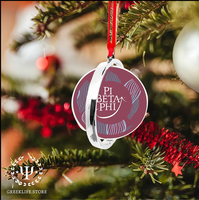 Pi Beta Phi Christmas Reversible Flat Round Ornament