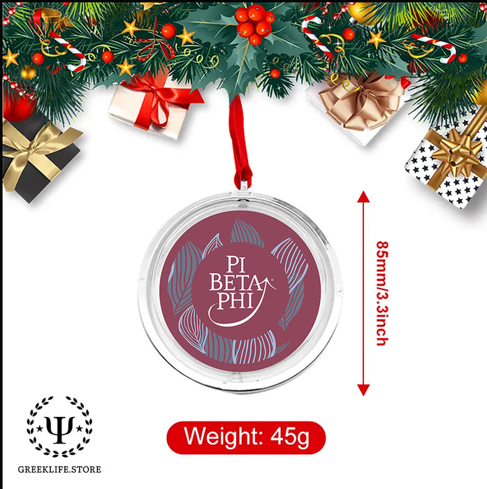 Pi Beta Phi Christmas Reversible Flat Round Ornament