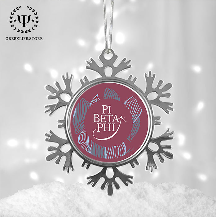 Pi Beta Phi Christmas Ornament - Snowflake Metal