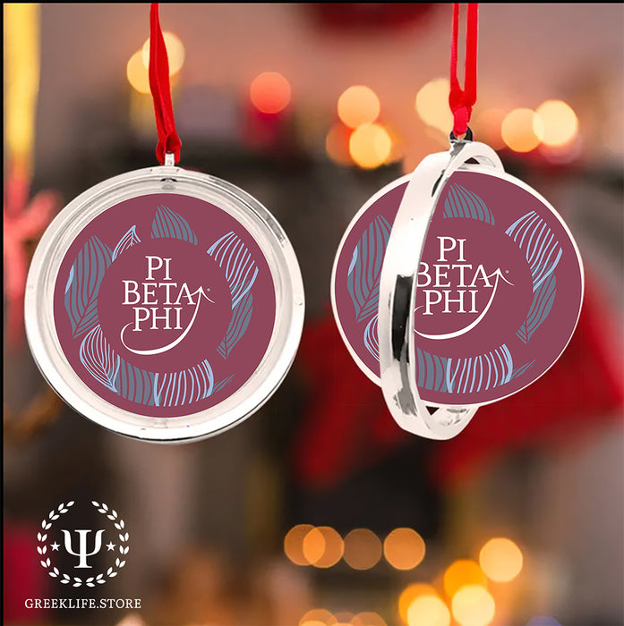 Pi Beta Phi Christmas Reversible Flat Round Ornament