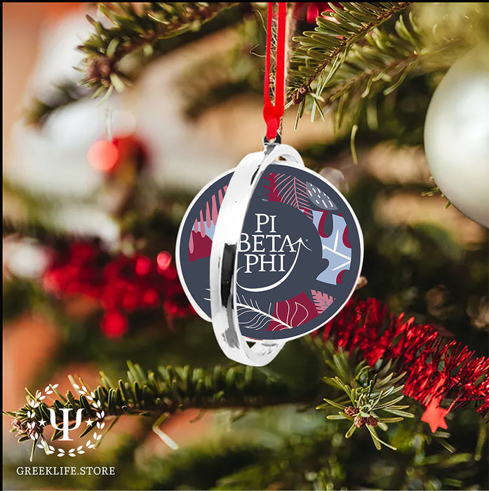 Pi Beta Phi Christmas Reversible Flat Round Ornament