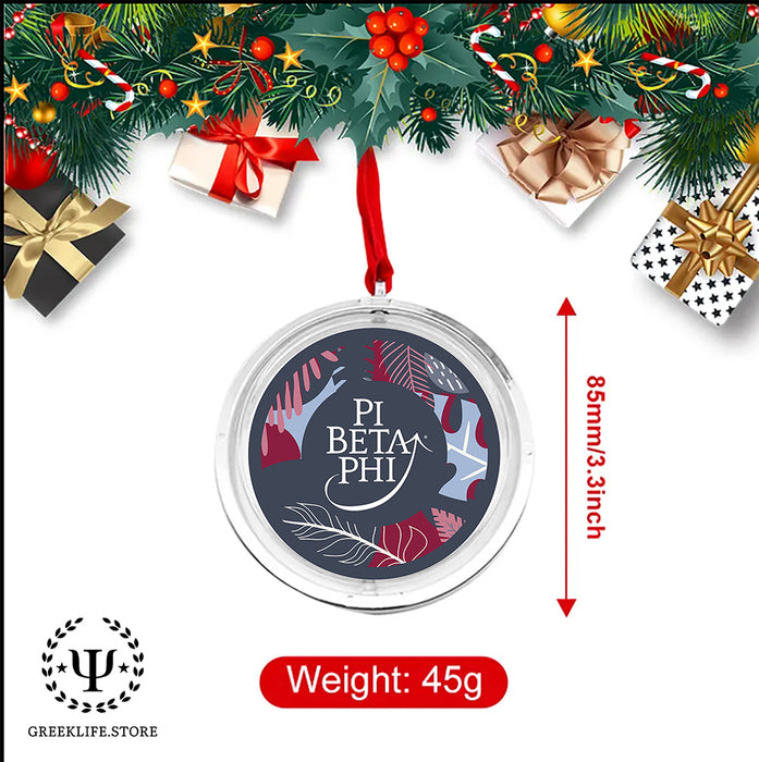 Pi Beta Phi Christmas Reversible Flat Round Ornament