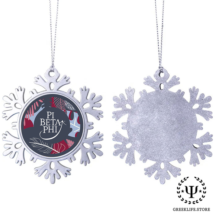 Pi Beta Phi Christmas Ornament - Snowflake Metal