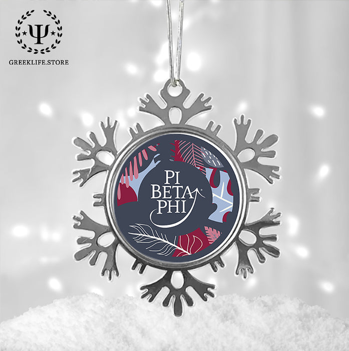 Pi Beta Phi Christmas Ornament - Snowflake Metal
