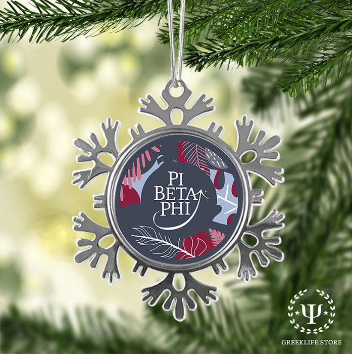 Pi Beta Phi Christmas Ornament - Snowflake Metal