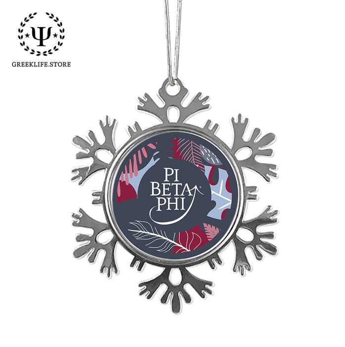 Pi Beta Phi Christmas Ornament - Snowflake Metal