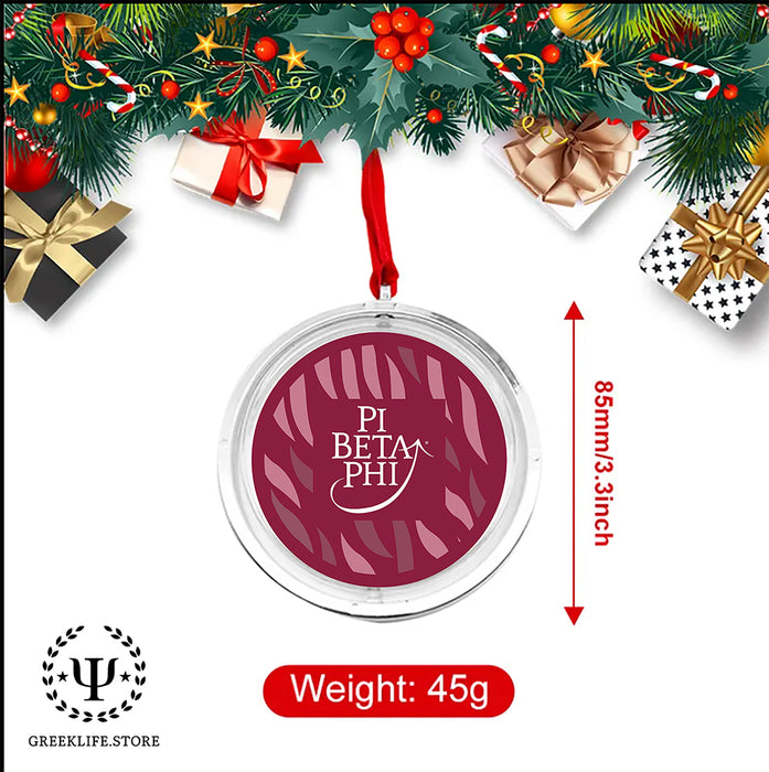 Pi Beta Phi Christmas Reversible Flat Round Ornament