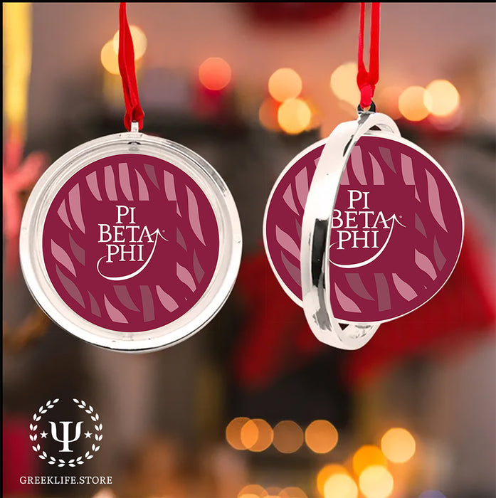 Pi Beta Phi Christmas Reversible Flat Round Ornament
