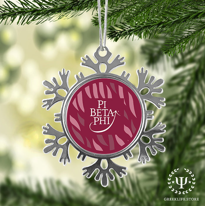 Pi Beta Phi Christmas Ornament - Snowflake Metal