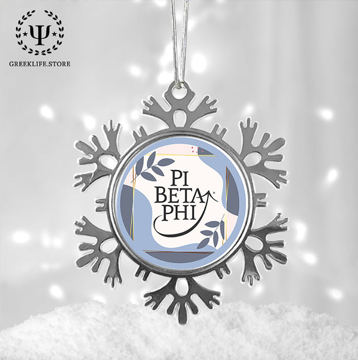 Pi Beta Phi Christmas Ornament - Snowflake Metal