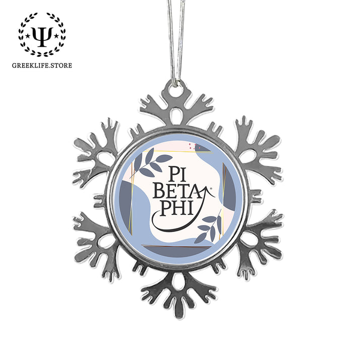 Pi Beta Phi Christmas Ornament - Snowflake Metal