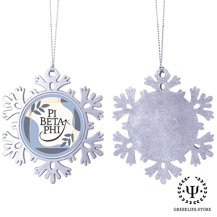 Pi Beta Phi Christmas Ornament - Snowflake Metal