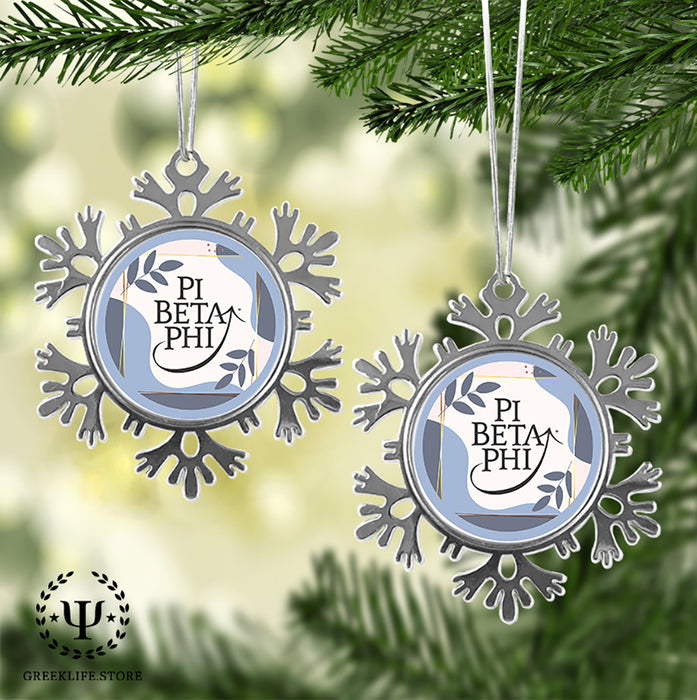 Pi Beta Phi Christmas Ornament - Snowflake Metal