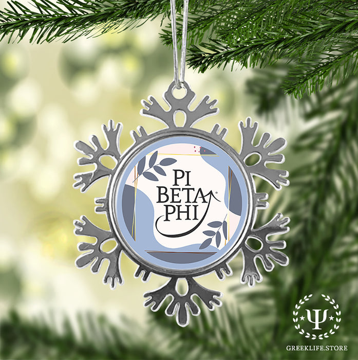 Pi Beta Phi Christmas Ornament - Snowflake Metal
