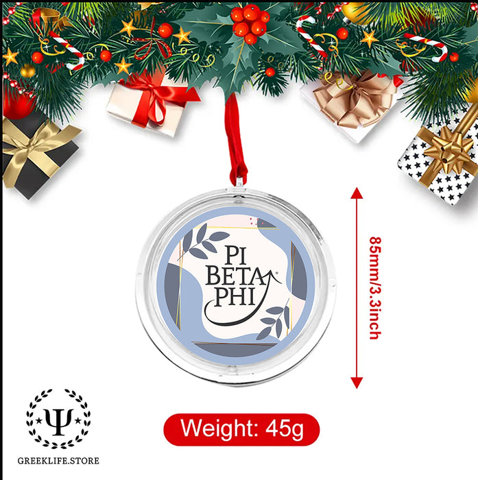 Pi Beta Phi Christmas Reversible Flat Round Ornament