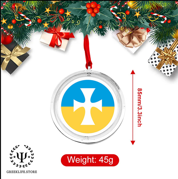 Sigma Chi Christmas Reversible Flat Round Ornament