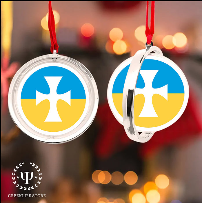 Sigma Chi Christmas Reversible Flat Round Ornament