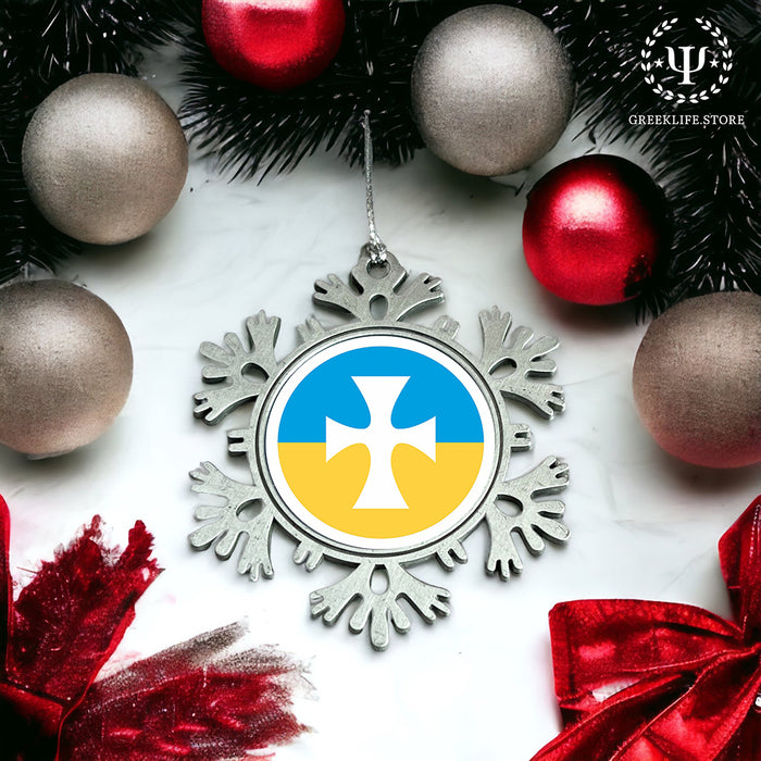 Sigma Chi Christmas Ornament - Snowflake Metal