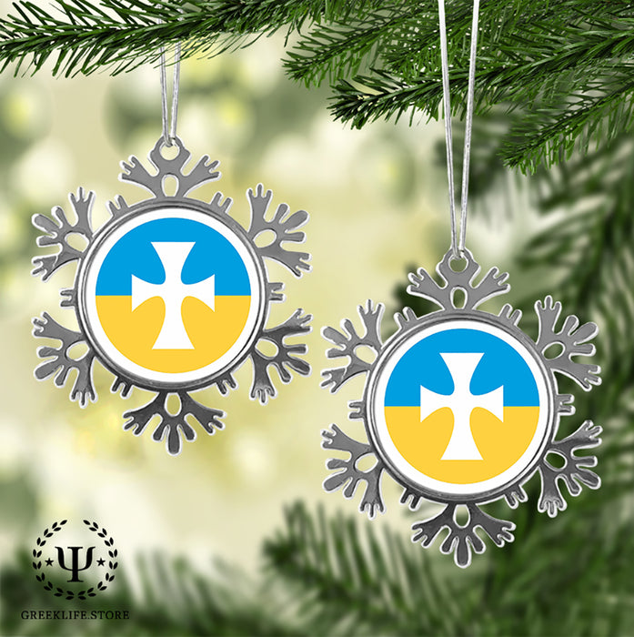 Sigma Chi Christmas Ornament - Snowflake Metal