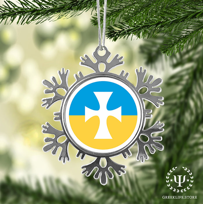 Sigma Chi Christmas Ornament - Snowflake Metal