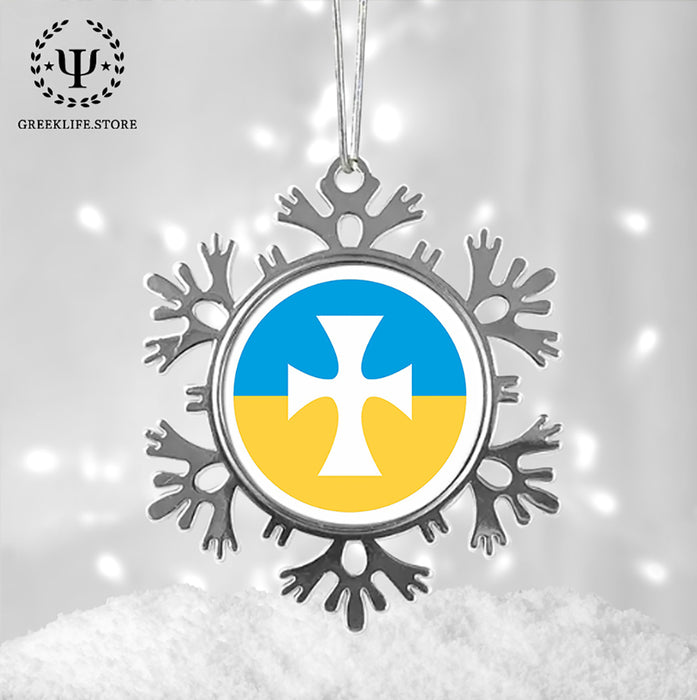 Sigma Chi Christmas Ornament - Snowflake Metal